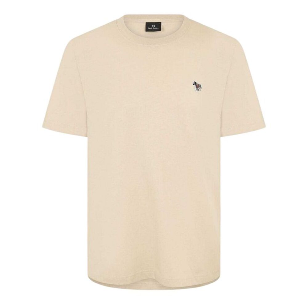 Paul Smith Mens Embroidered Motif Cotton T-Shirt / Beige